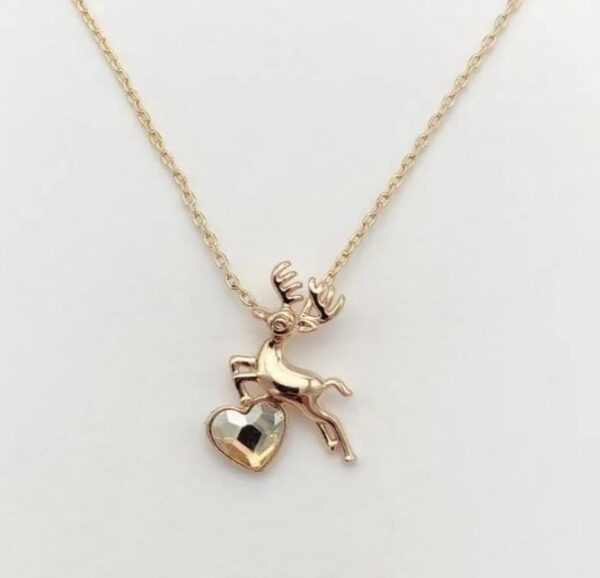 Collier cristal biche et cœur